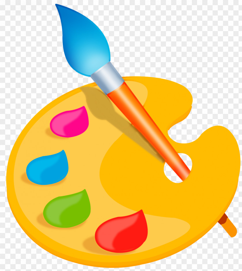 Palette Paintbrush Clip Art PNG
