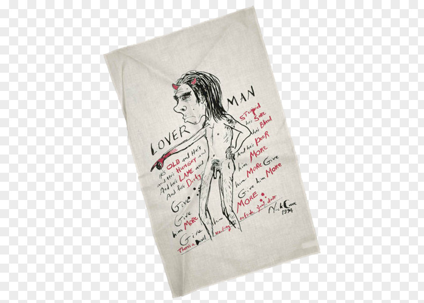 Tea Towel Loverman Drap De Neteja Nick Cave Linen PNG