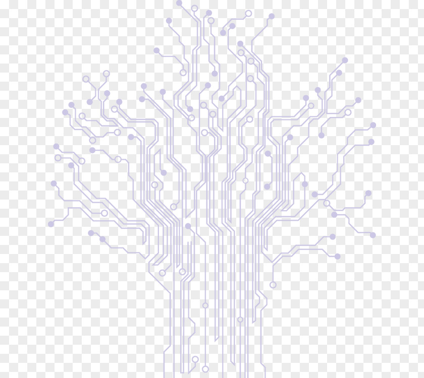 Vector Science And Technology Circuit Board Tree White Structure Pattern PNG