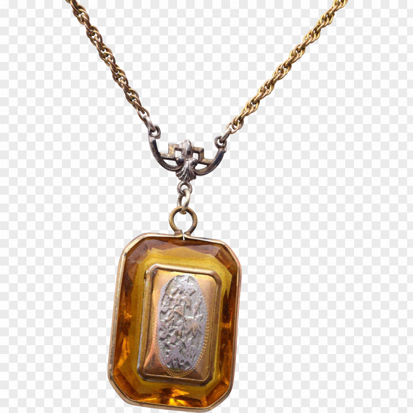 Gemstone Locket Gold-filled Jewelry Necklace Topaz PNG