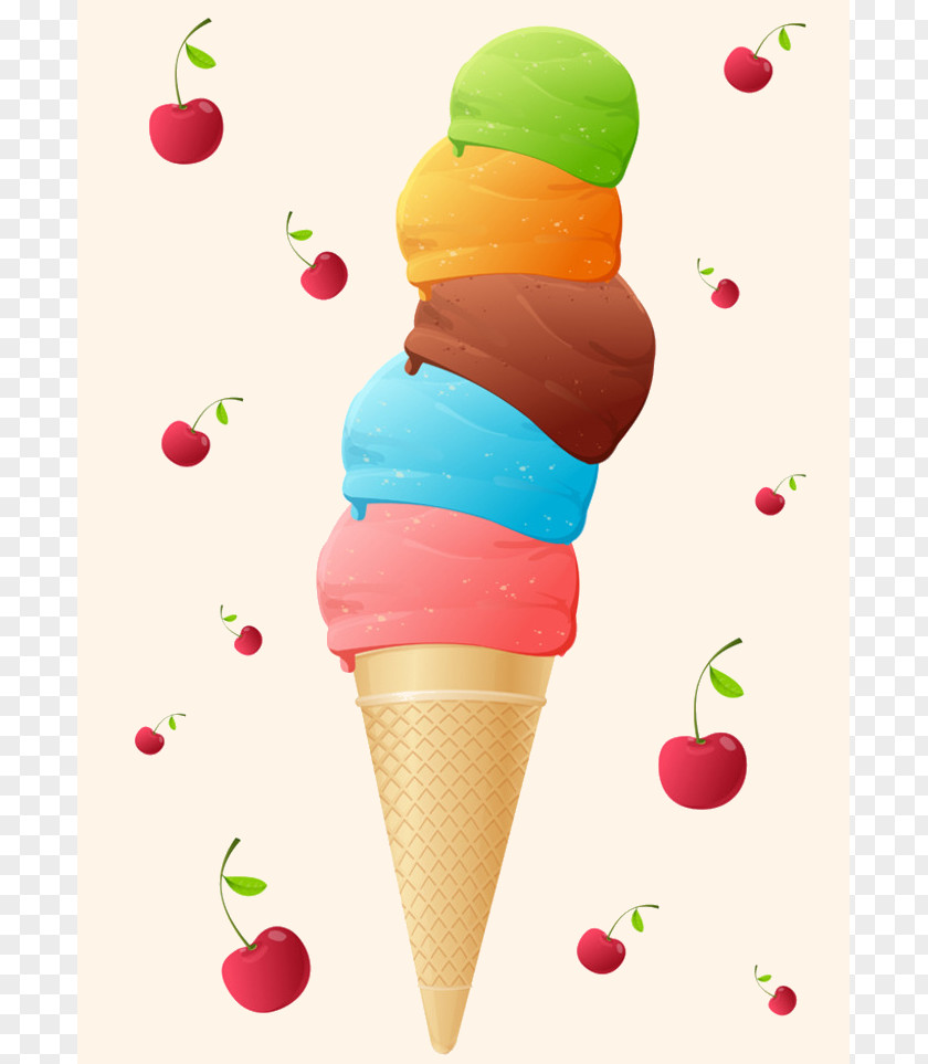 Ice Cream Sundae Cones Food Scoops PNG