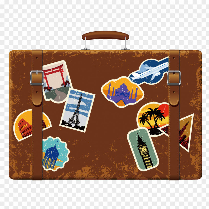 Cartoon Suitcase Travel Baggage Illustration PNG