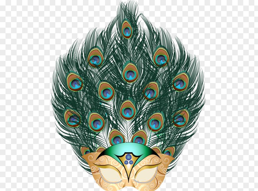 Peacock Feather Mask Carnival Of Venice Mardi Gras Masquerade Ball PNG