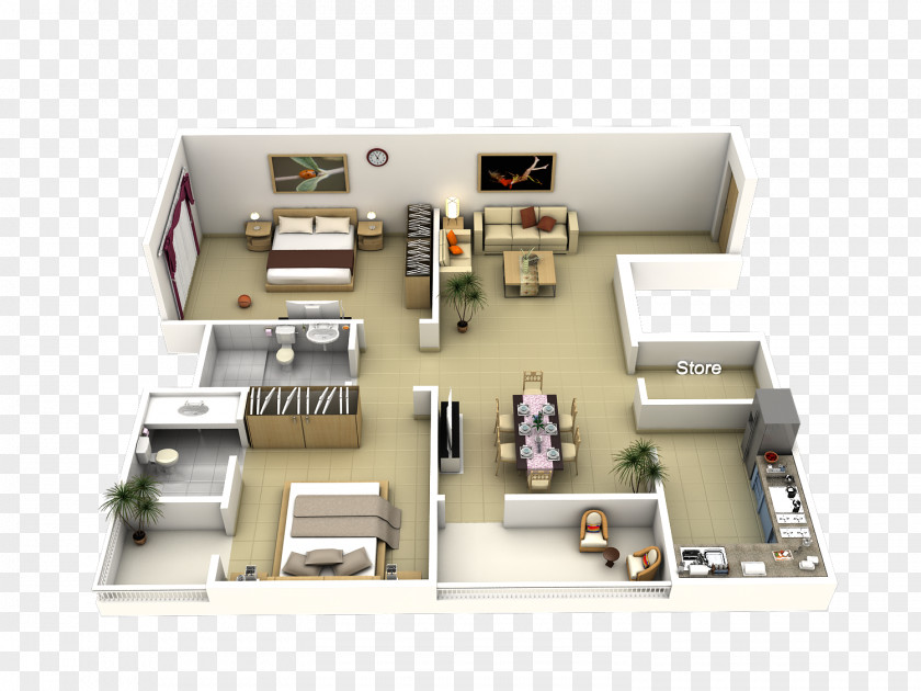 Plan Apartment Bedroom Floor PNG