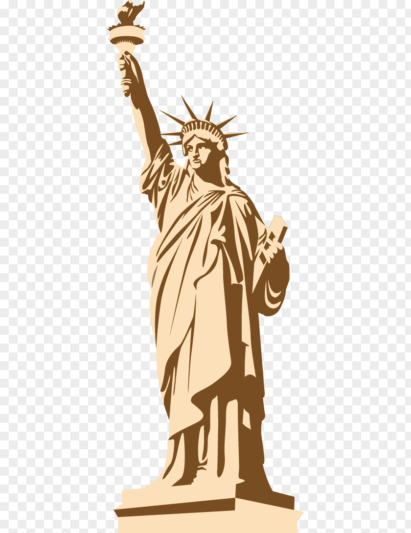 Vector Hand-painted Statue Of Liberty Landmark PNG