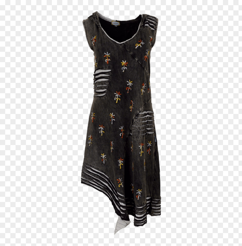 Patchwork Hippie Dress Cocktail Sleeve Black M PNG