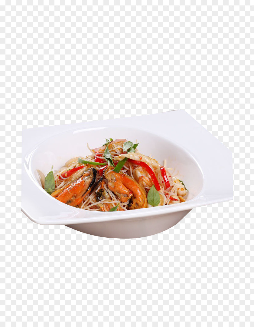 Thai Seafood Fried Rice Noodles Cuisine Japanese Caridea PNG