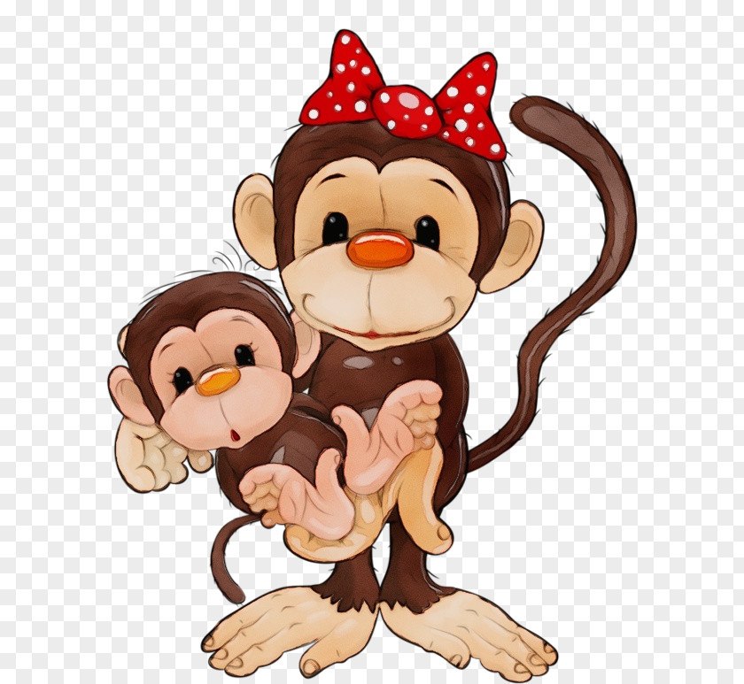 Cartoon Animation Animal Figure Old World Monkey Stuffed Toy PNG