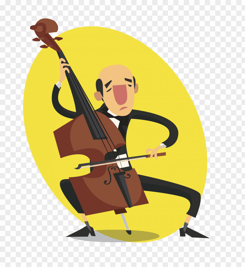 Play The Violin Cello Euclidean Vector Illustration PNG