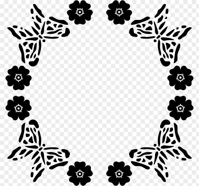 Butterfly Frame Border Flowers Clip Art PNG