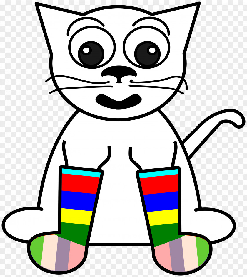 Cat Sock Line Art Clip PNG