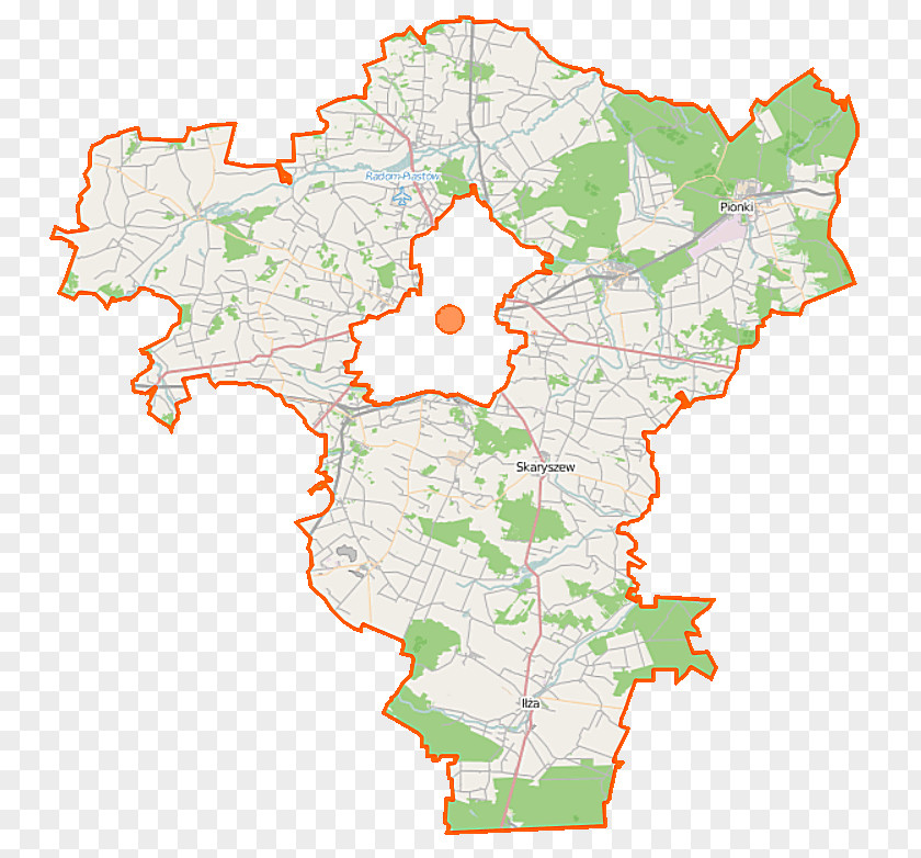 Map Wierzbica, Radom County Jastrzębia, Gmina Skaryszew Iłża PNG