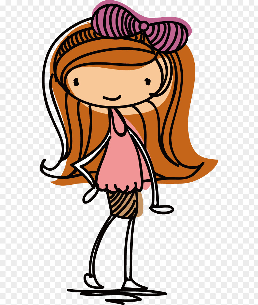 Cartoon Girl Illustration PNG Illustration, Cute cartoon girl clipart PNG