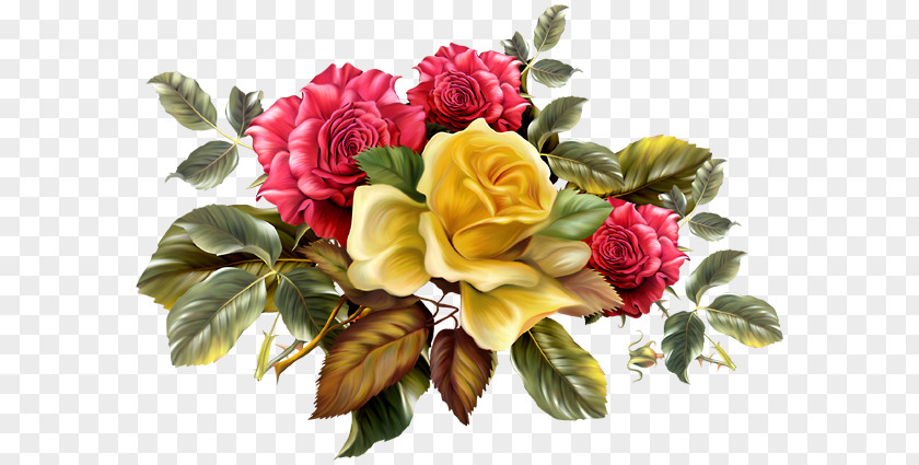 Rose Flower Bouquet Painting Floral Design PNG