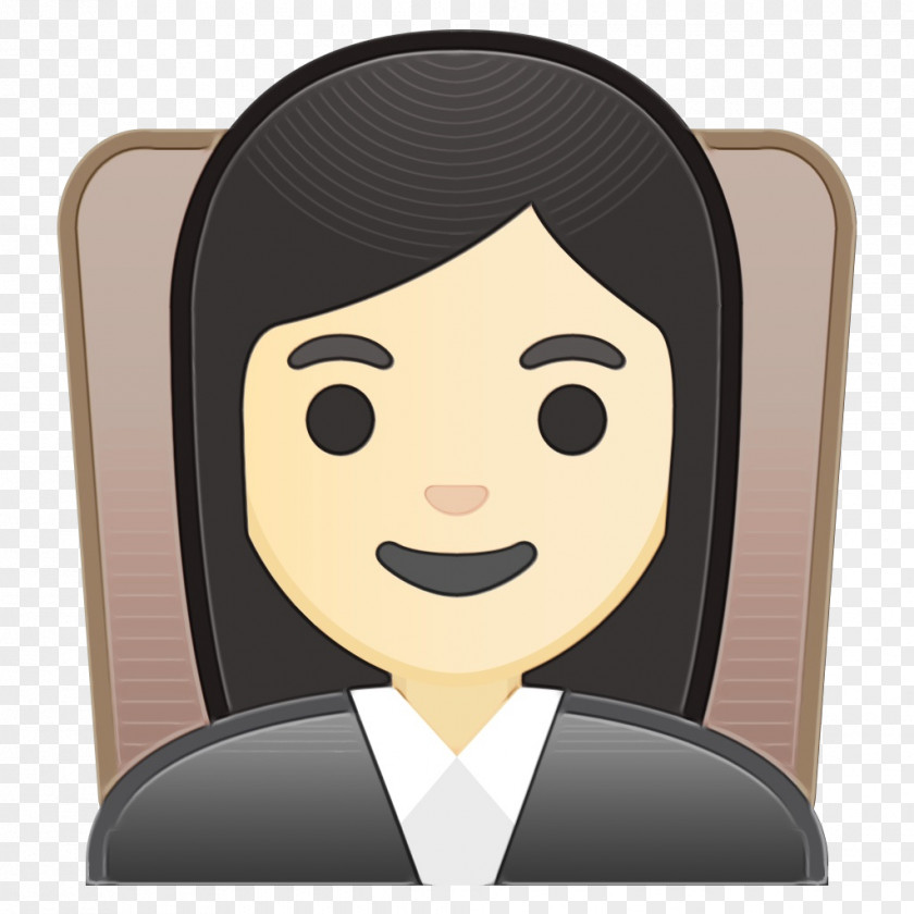 Black Hair Smile Emoji PNG