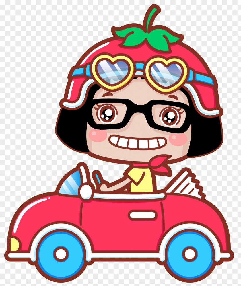 Hand-painted Cartoon Car Drawing Animation PNG