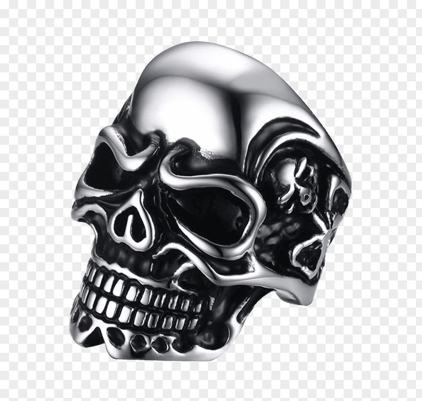 Skull Rings Ring Jewellery Silver Stainless Steel PNG
