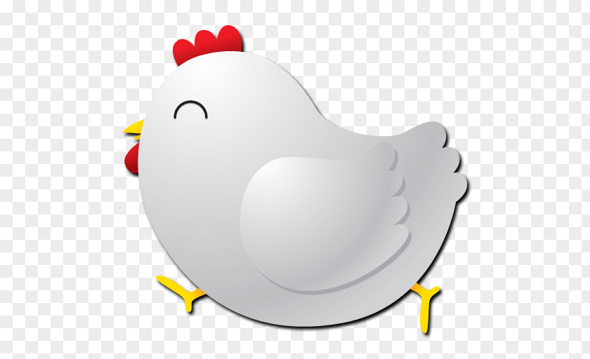 White Chick Red Crown Chicken Rooster Icon PNG