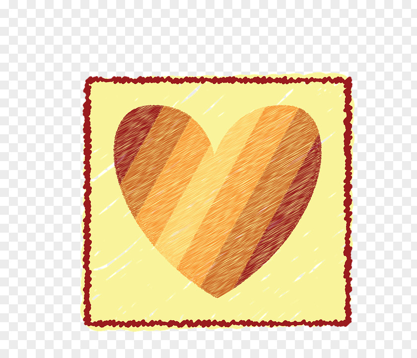 Brown Heart Paper Model PNG