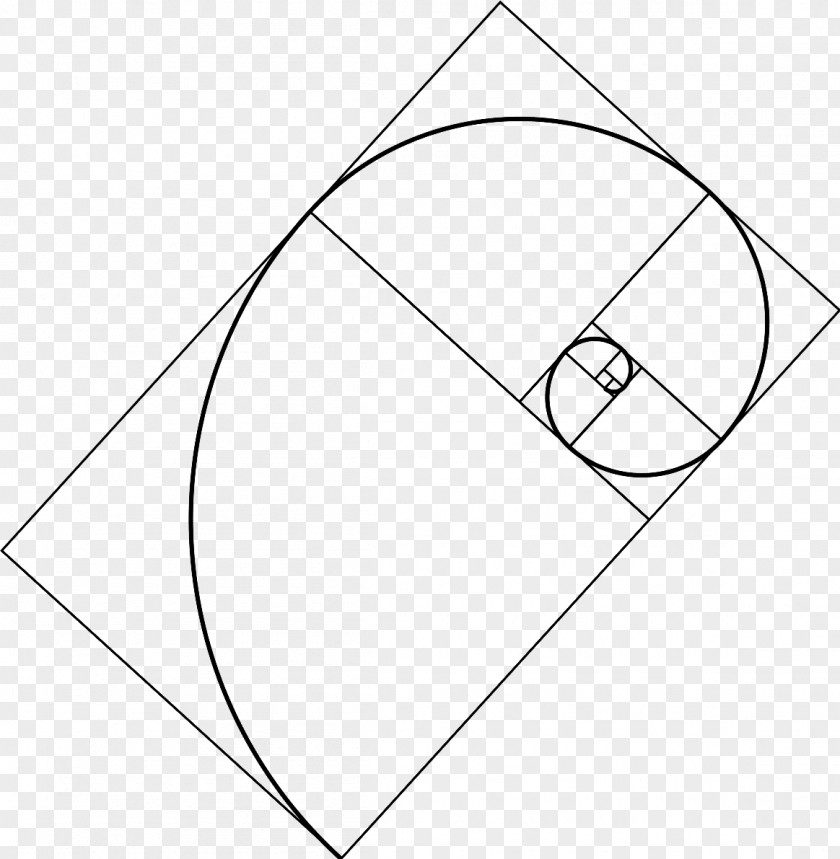 Fibonacci Spiral Golden Rectangle Pattern PNG