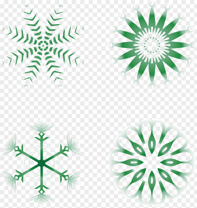 Green Sky Snow Snowflake Vector Material Software Design Pattern Ornament PNG