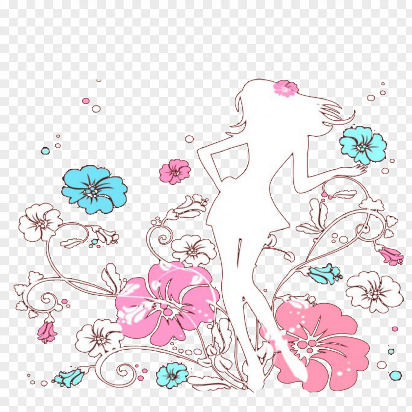 Woman Flower Floral Design Visual Arts Illustration PNG