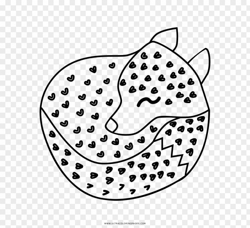 Fox Sleeping Coloring Book Drawing Black And White Clip Art PNG