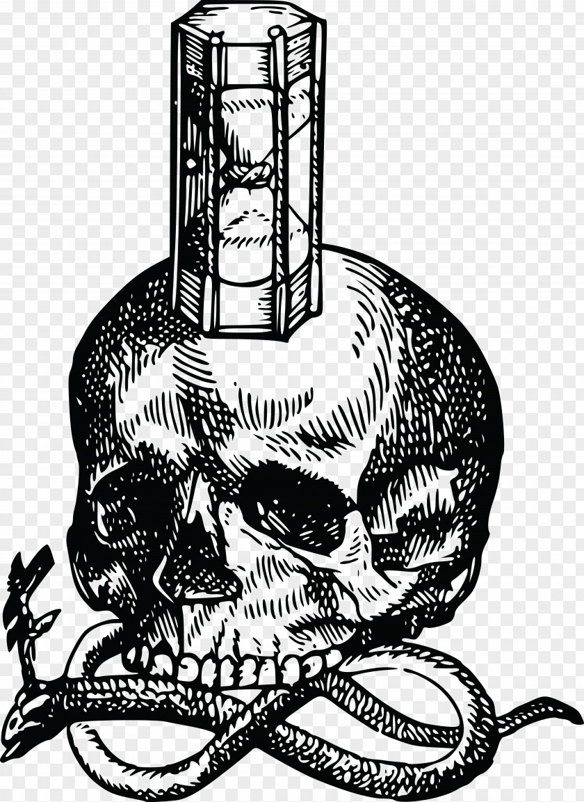 Hourglass Death Human Skull Symbolism PNG