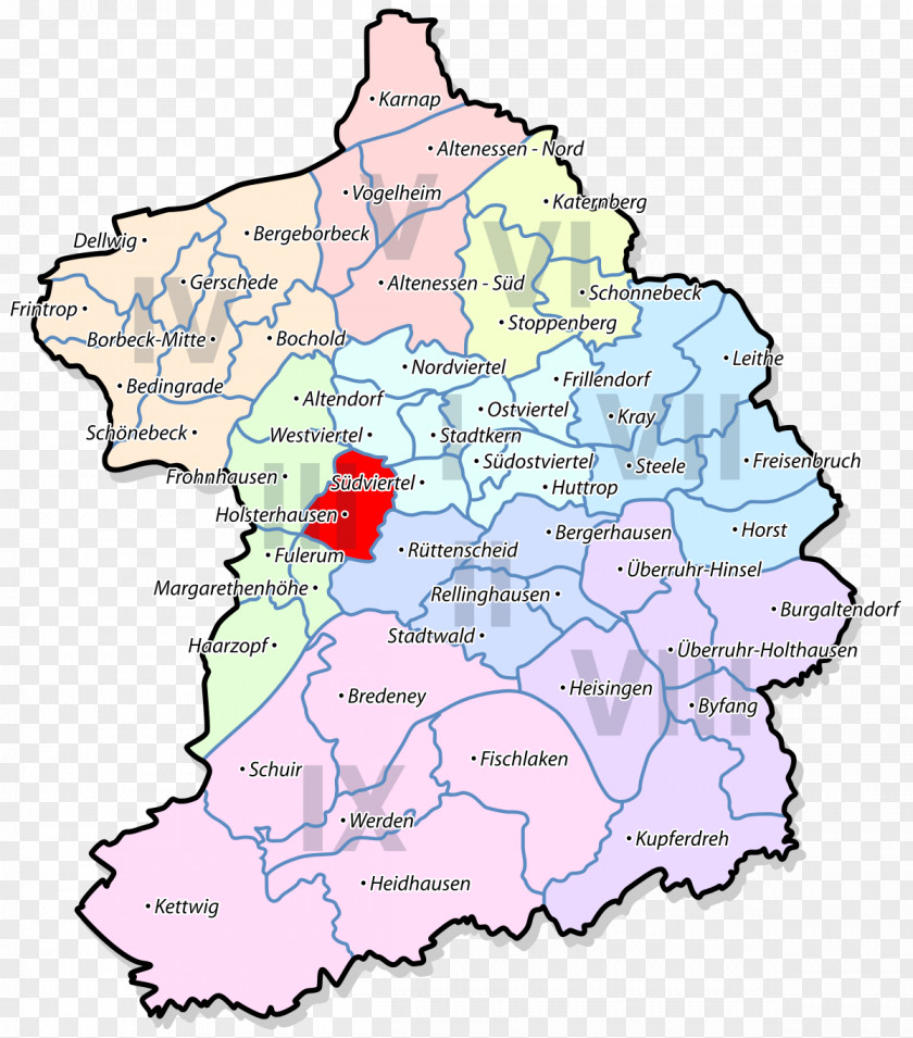 Map Kettwig Essen Abbey Bredeney Quarter Stadtbezirk PNG