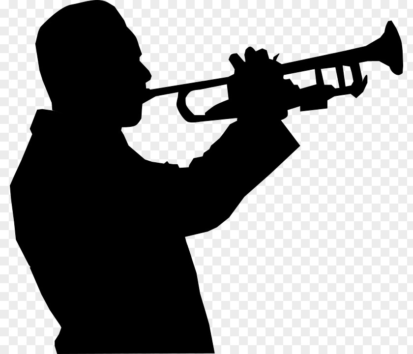 Trumpet And Saxophone Trumpeter Silhouette Clip Art PNG