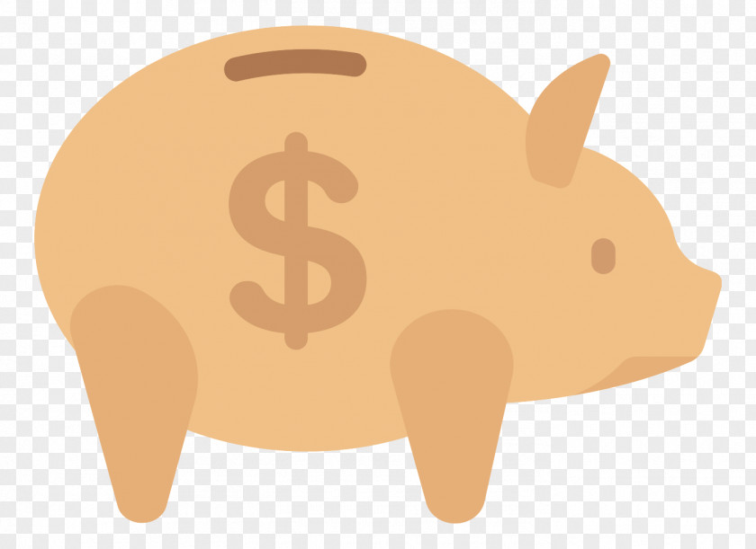 Flat Piggy Bank Small Business Saving Service PNG
