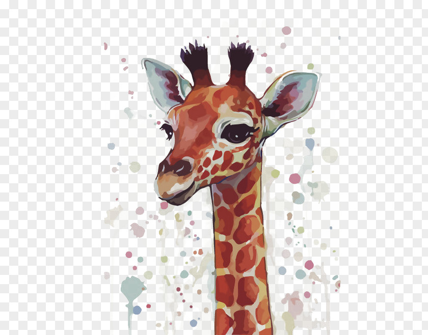 Giraffe Watercolor: Animals Watercolor Painting Art PNG