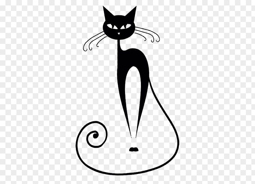 Free Black Cartoon Cat Creative Matting Silhouette Clip Art PNG