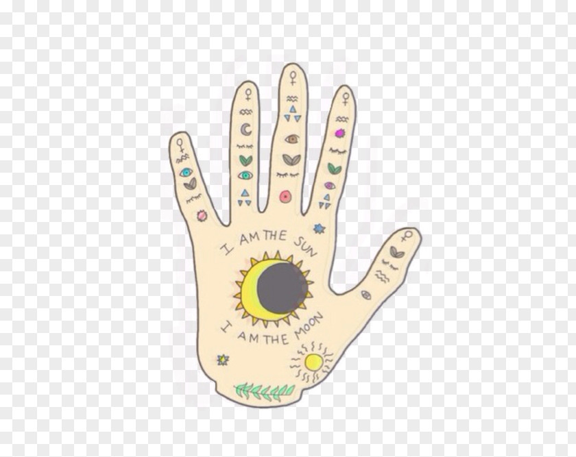 Hand Drawing Palmistry Sticker PNG