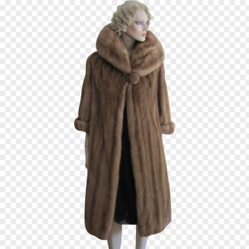 Mink Fur Overcoat PNG
