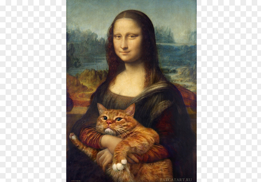 Painting Mona Lisa Musée Du Louvre Fat Cat Art: Famous Masterpieces Improved By A Ginger With Attitude PNG