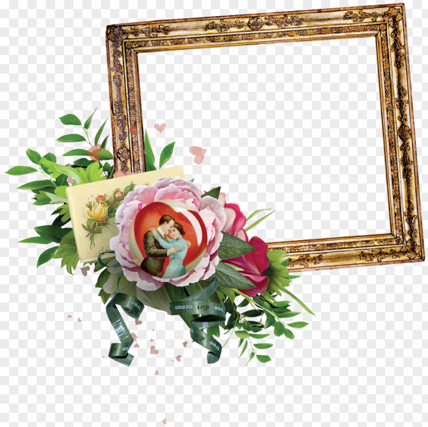 Watercolor Floral Border Label Flower Picture Frame Painting Clip Art PNG