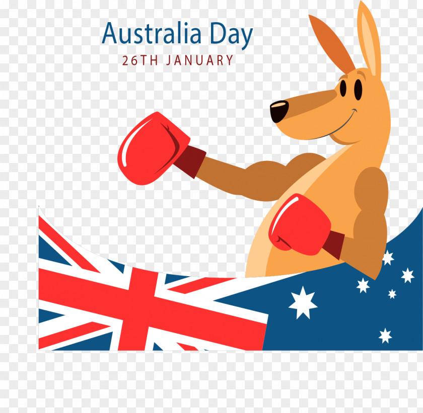 Australian Boxer Kangaroo Poster Australia Day PNG