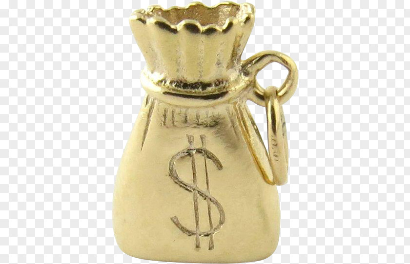 Money Bag Charm Bracelet Gold PNG