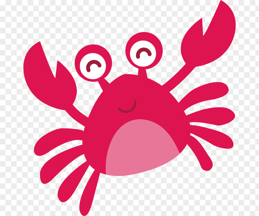 Vector Cartoon Crab Flat Clip Art PNG