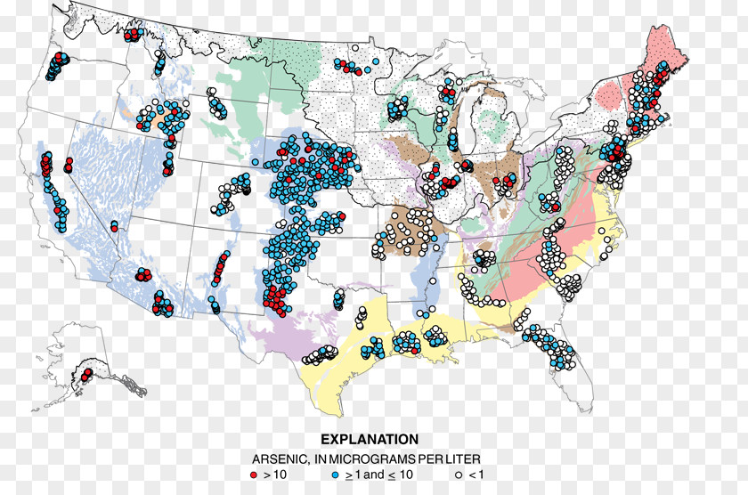 Water Map United States Pollution Aquifer Groundwater Well PNG