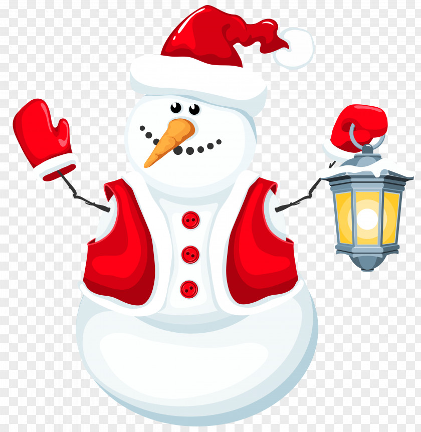 Christmas Snowman With Lantern Clipart Clip Art PNG