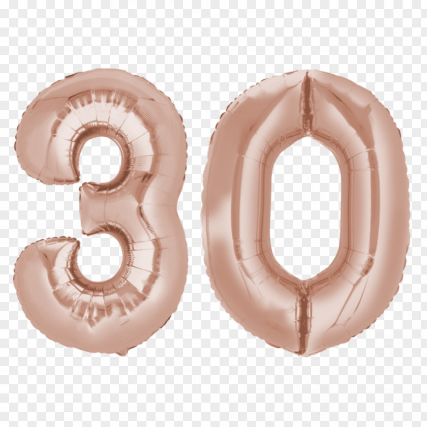 Balloon Mylar Birthday Party Gold PNG