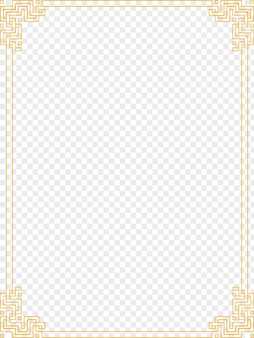European Wind Border Gold Yellow Area Angle Pattern PNG