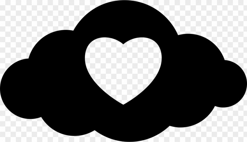 Logo Cloud Love Black And White PNG