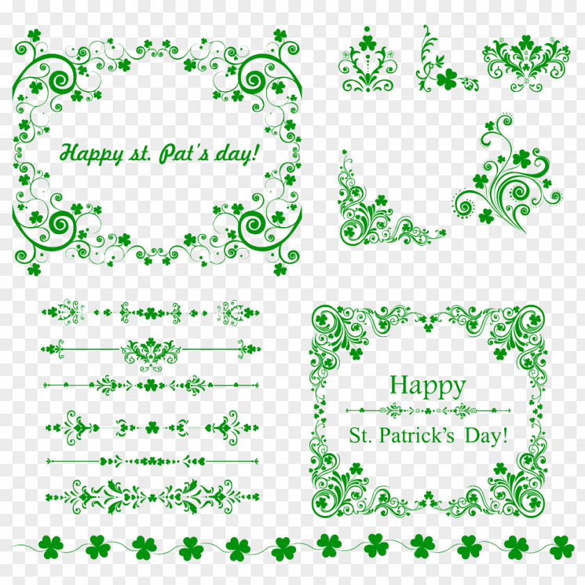 St. Patrick's Day Decorative Pattern Image Ireland Saint Patricks Four-leaf Clover PNG