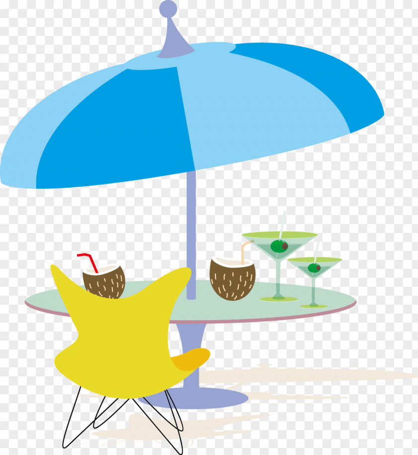 Beach Lounge Chair Umbrella Clip Art PNG