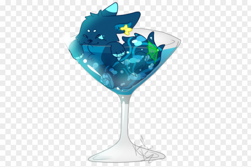 Glass Wine Blue Hawaii Martini Cobalt PNG