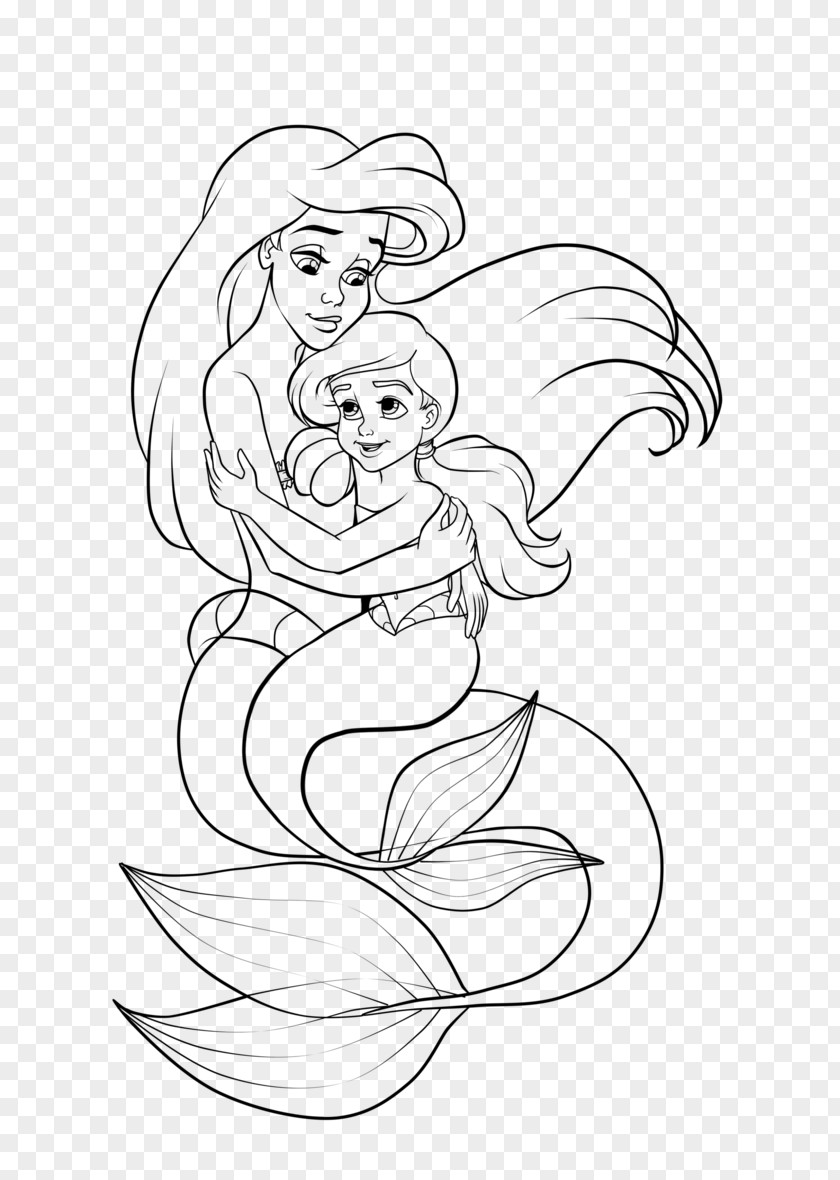 Mermaid Ariel Melody Coloring Book Drawing Belle PNG