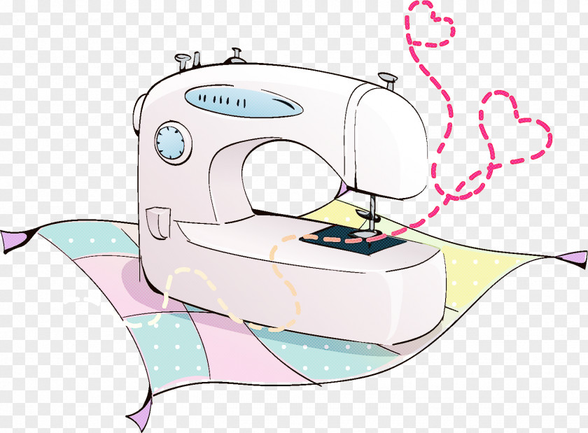 Cartoon Line Art Logo Drawing Sewing Machine PNG
